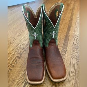 Twisted X Mens Lite Cognac and Lime Wide Square Toe Boot Size 13D